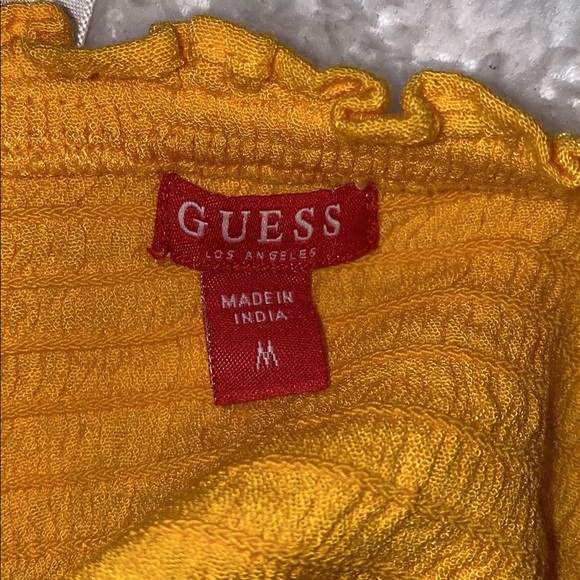✿ yellow buttoned flare tube top (GUESS) ✿ - Picture 3 of 3